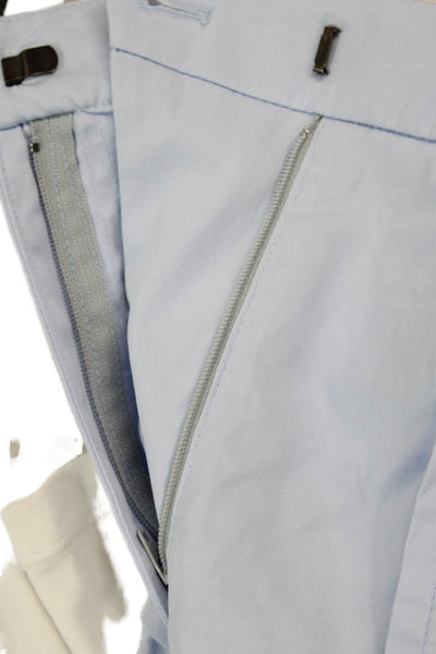 Cedric Charlier Womens Cotton Zip Button Straight Leg Lined Pants Blue Size 08