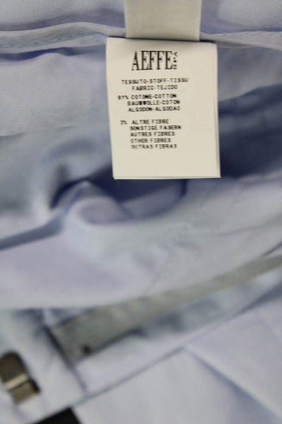 Cedric Charlier Womens Cotton Zip Button Straight Leg Lined Pants Blue Size 08