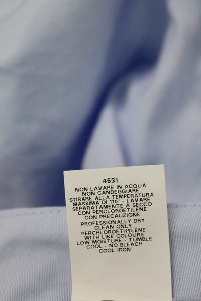 Cedric Charlier Womens Cotton Zip Button Straight Leg Lined Pants Blue Size 08
