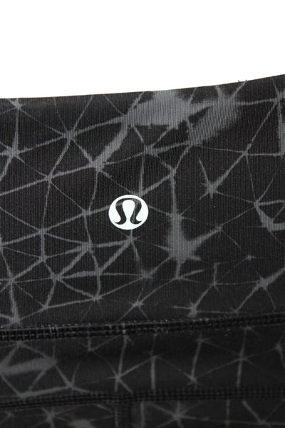 Lululemon Womens Kaleidoscope Print Cropped Leggings Black Grey Size 6
