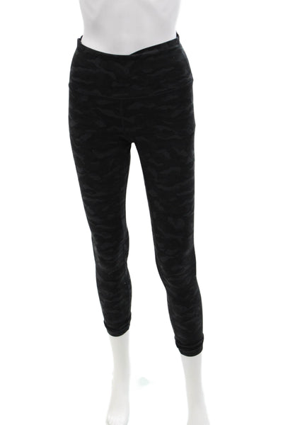 Lululemon Womens Animal Print High Rise Pull On Leggings Black Grey Size 6