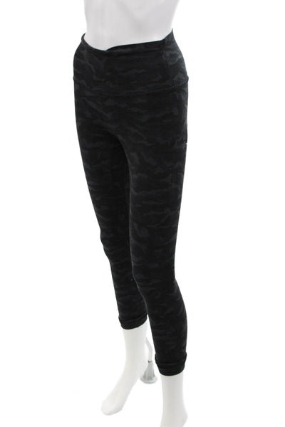 Lululemon Womens Animal Print High Rise Pull On Leggings Black Grey Size 6