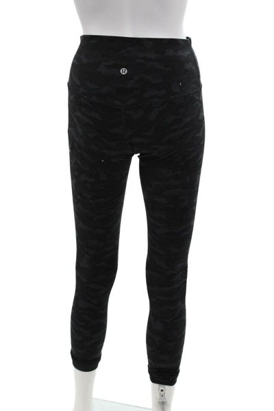 Lululemon Womens Animal Print High Rise Pull On Leggings Black Grey Size 6