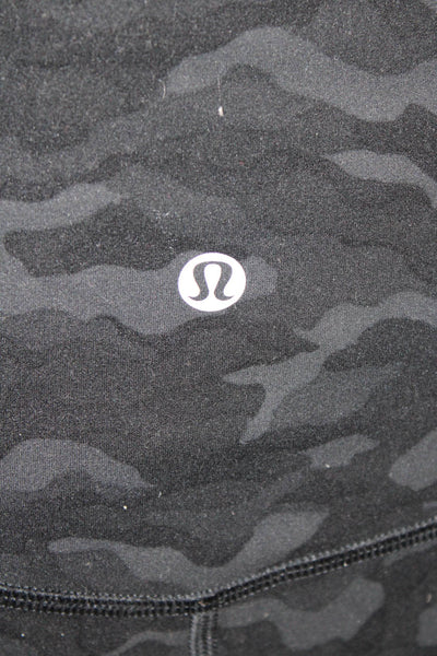 Lululemon Womens Animal Print High Rise Pull On Leggings Black Grey Size 6