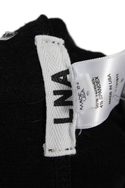 LNA Womens Lace Up Front Pull On Sweatpants Black White Size Small