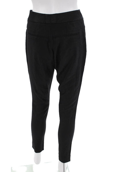 Helmut Lang Womens High Rise Slim Leg Dress Pant Trousers Black Wool Size 4