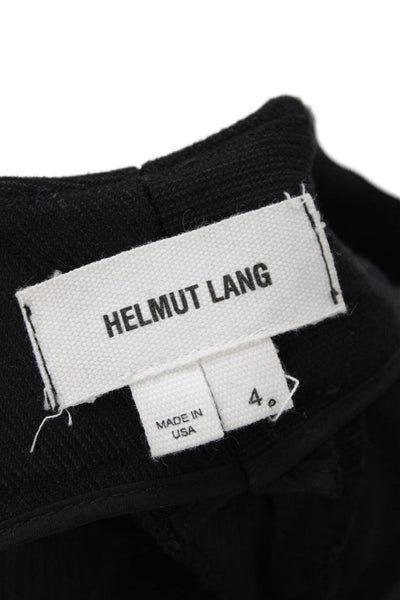 Helmut Lang Womens High Rise Slim Leg Dress Pant Trousers Black Wool Size 4
