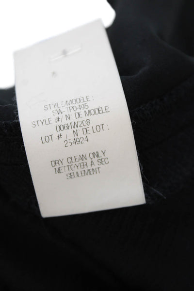 Helmut Lang Womens High Rise Slim Leg Dress Pant Trousers Black Wool Size 4