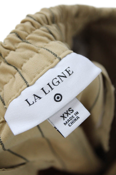 La Ligne Target Womens Striped Wide Leg Pants Beige Black Size Extra Extra Small