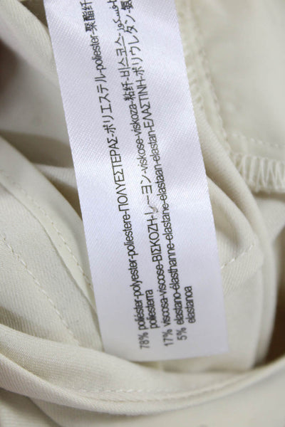 Zara Womens High Rise Button Slim Leg Dress Pants Off White Size Extra Small