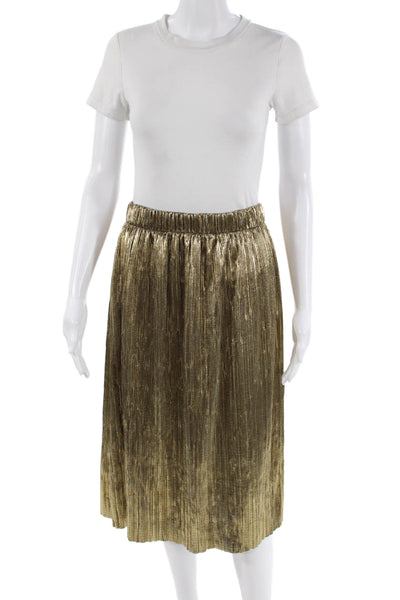 Zara Trafaluc Collection Womens Pull On Max Skirt Gold Metallic Size Medium