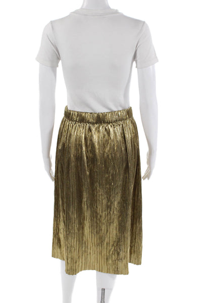 Zara Trafaluc Collection Womens Pull On Max Skirt Gold Metallic Size Medium