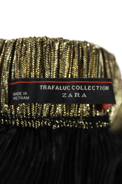 Zara Trafaluc Collection Womens Pull On Max Skirt Gold Metallic Size Medium