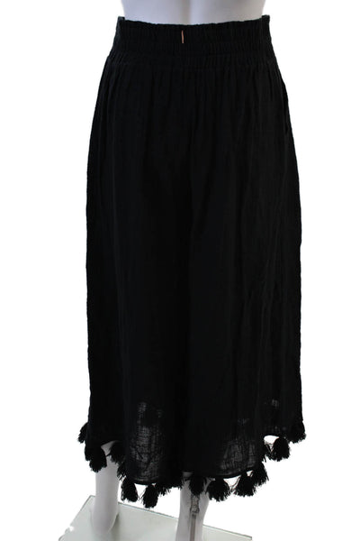 Misa Womens Cotton Elastic Waistband Tassel Trim Pants Black Size XS