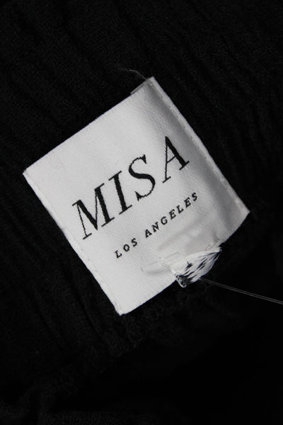 Misa Womens Cotton Elastic Waistband Tassel Trim Pants Black Size XS