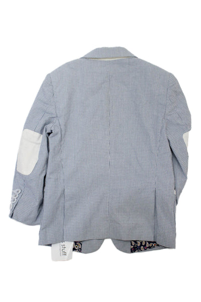 Isaac Mizrahi New York Kids Boys Lined Button Stripe Blazer Blue Size 04