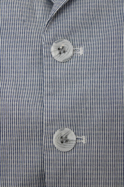 Isaac Mizrahi New York Kids Boys Lined Button Stripe Blazer Blue Size 04