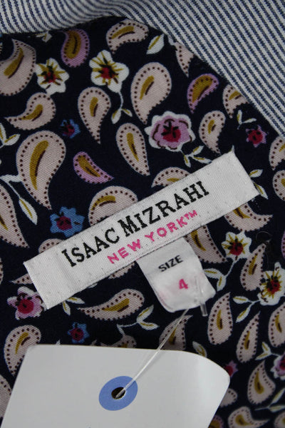Isaac Mizrahi New York Kids Boys Lined Button Stripe Blazer Blue Size 04