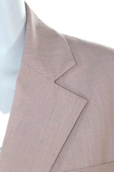 Zara Womens Notched Lapel Three Button Blazer Jacket Pink Size XS