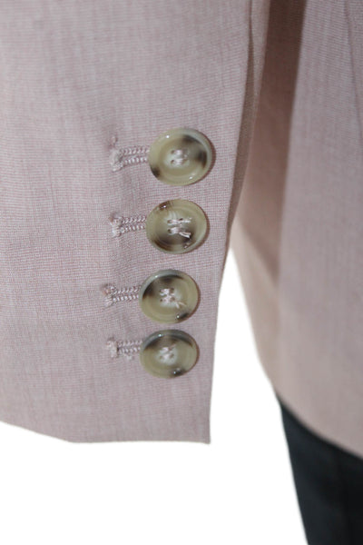 Zara Womens Notched Lapel Three Button Blazer Jacket Pink Size XS