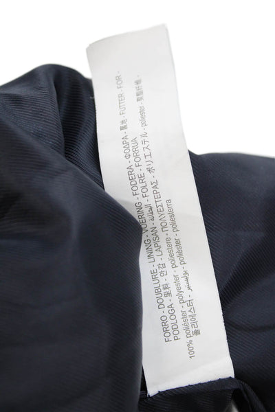 Zara Basic Womens Notched Lapel Gold Button Up Blazer Jacket Blue Size XS