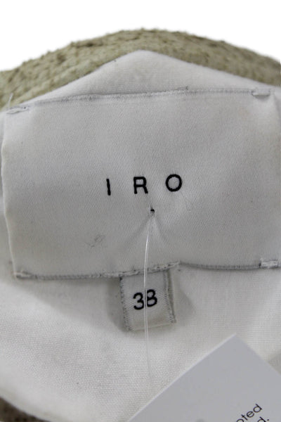IRO Womens Cotton Mesh Panel Zippered Pocket Jacket Solid White Size 38