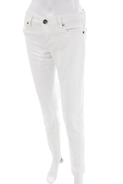 KUT from the Kloth Womens Cotton Five Pocket Mid-Rise Skinny Jeans White Size 4