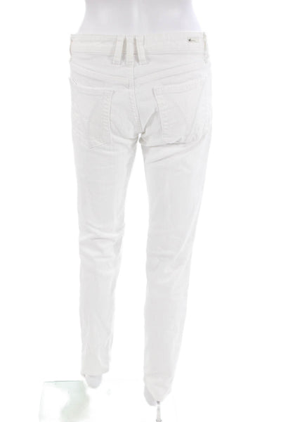 KUT from the Kloth Womens Cotton Five Pocket Mid-Rise Skinny Jeans White Size 4