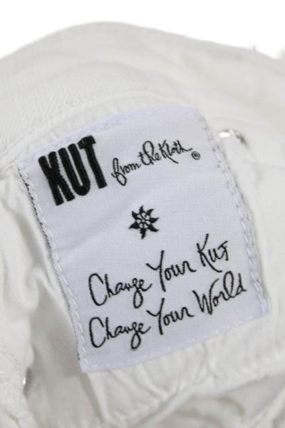 KUT from the Kloth Womens Cotton Five Pocket Mid-Rise Skinny Jeans White Size 4