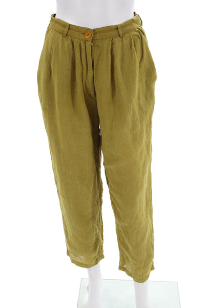 Mes DeMoiselles Paris Womens 2 Pocket High-Rise Straight Leg Pants Green Size 34