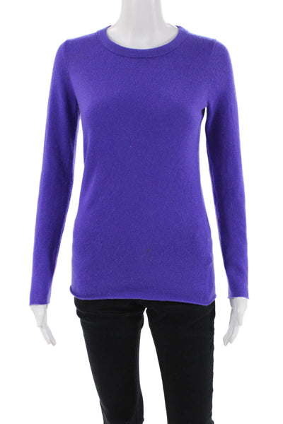 J Crew Buonissima Womens Cashmere Knit Pullover Sweater Top Purple Size XS