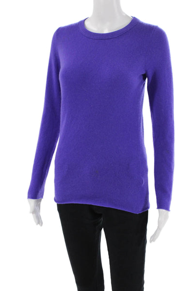 J Crew Buonissima Womens Cashmere Knit Pullover Sweater Top Purple Size XS