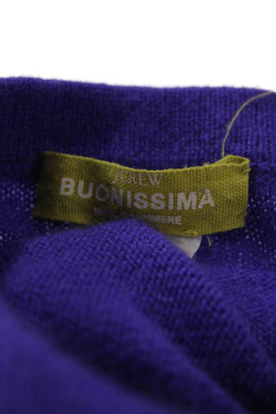 J Crew Buonissima Womens Cashmere Knit Pullover Sweater Top Purple Size XS