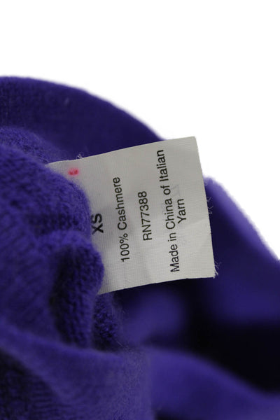 J Crew Buonissima Womens Cashmere Knit Pullover Sweater Top Purple Size XS