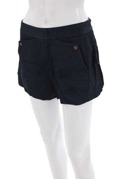Rag & Bone Womens Side Zip Double Breasted Short Shorts Navy Size 2
