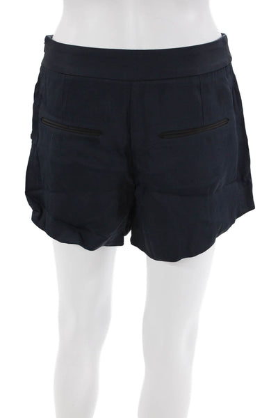 Rag & Bone Womens Side Zip Double Breasted Short Shorts Navy Size 2