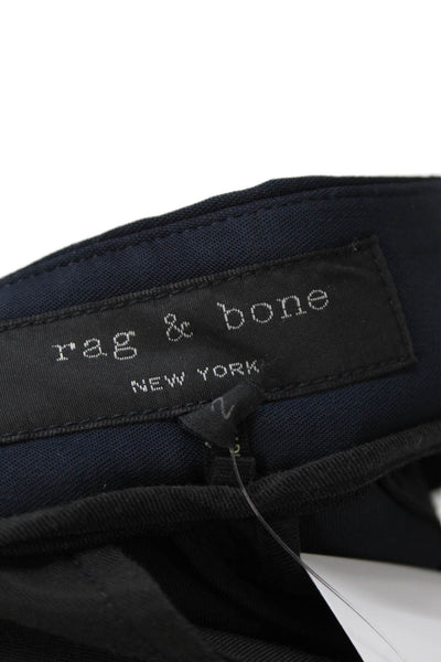 Rag & Bone Womens Side Zip Double Breasted Short Shorts Navy Size 2