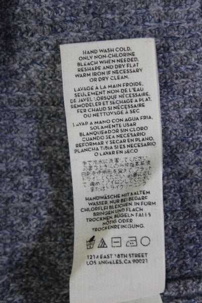 J Brand Womens Crew Neck Knitted Notched Cropped Casual Sweater Gray Size XS