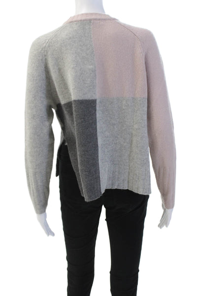 360 Cashmere Womens Cashmere Knit Crew Neck Long Sleeve Sweater Gray Size XS