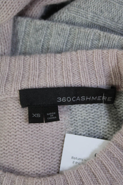 360 Cashmere Womens Cashmere Knit Crew Neck Long Sleeve Sweater Gray Size XS