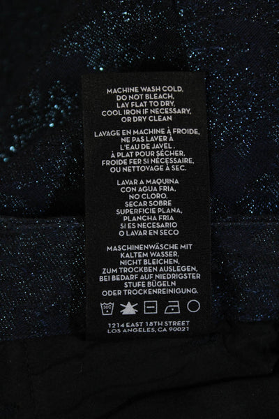 J Brand Womens Metallic Four Pocketed Skinny Leg Pants Dark Blue Size 24