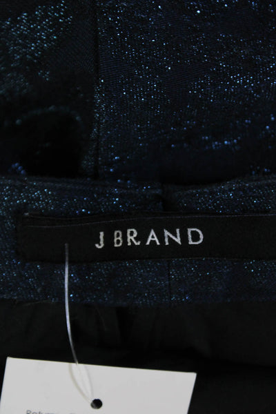 J Brand Womens Metallic Four Pocketed Skinny Leg Pants Dark Blue Size 24