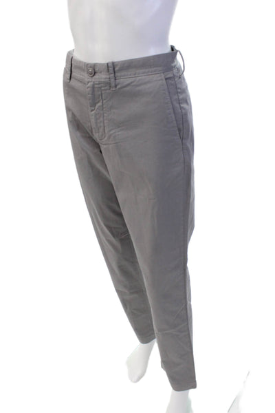 J Crew Womens Cotton Pocketed Mid Rise Straight Legged Pants Light Gray Size 29