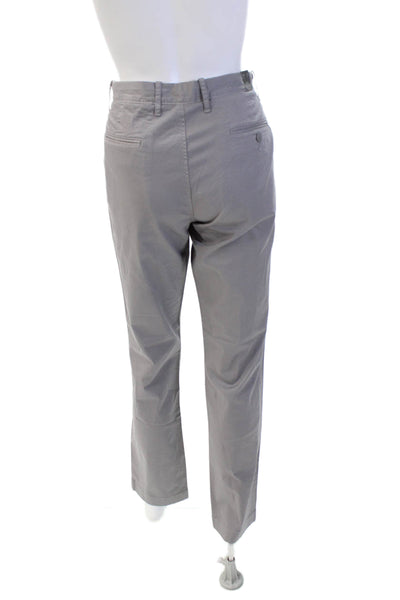 J Crew Womens Cotton Pocketed Mid Rise Straight Legged Pants Light Gray Size 29