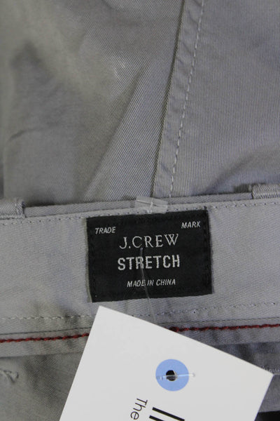 J Crew Womens Cotton Pocketed Mid Rise Straight Legged Pants Light Gray Size 29
