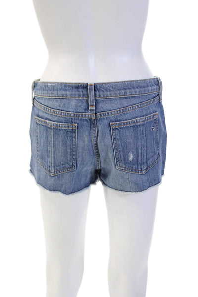 Rag & Bone Jean Womens Cotton Distressed Hem Detail Denim Shorts Blue Size 26