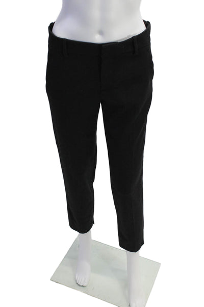 Nells Nelson Womens Mid Rise Zip Up Slim Leg Dress Pants Black Wool Size EUR 40