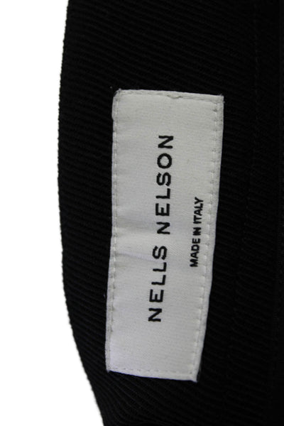 Nells Nelson Womens Mid Rise Zip Up Slim Leg Dress Pants Black Wool Size EUR 40