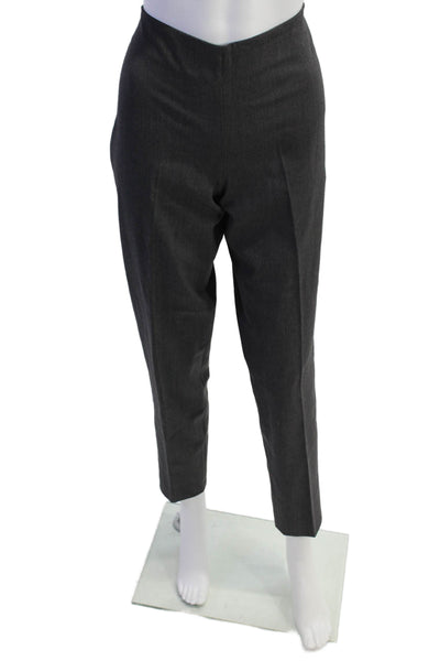 Rivamonti Womens High Rise Slim Leg Zip Up Dress Pants Gray Wool Size 8