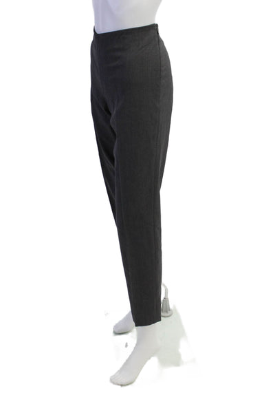 Rivamonti Womens High Rise Slim Leg Zip Up Dress Pants Gray Wool Size 8